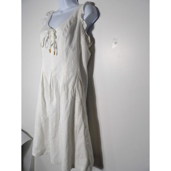 INC International Concepts 14 Dress White A Line Cottage Core Lace Up NWT - Picture 5 of 15